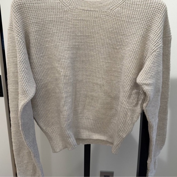 Buck Mason Seafarer Oatmeal Shrunken Waffle Knit Crewneck Sweater - Picture 2 of 3